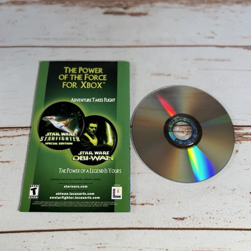 Star Wars Jedi Starfighter Microsoft Xbox Game Disc and Manual